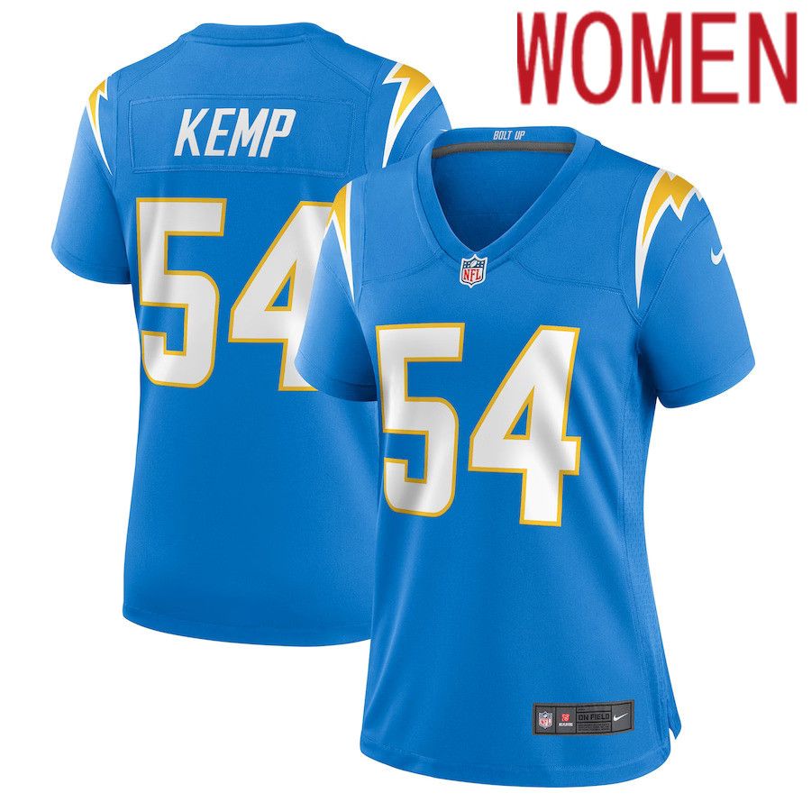 Women Los Angeles Chargers #54 Carlo Kemp Nike Powder Blue Game Player NFL Jersey->women nfl jersey->Women Jersey